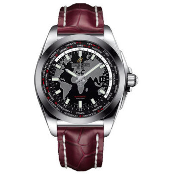 Galactic Unitime Black Dial Burgundy Leather Watch WB3510U4BD94BGCD