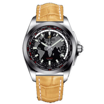 Galactic Unitime Black Dial Camel Leather Watch WB3510U4BD94CMCT