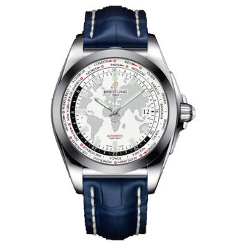 Galactic Unitime White Dial Blue Leather Watch WB3510U0A777BLCD