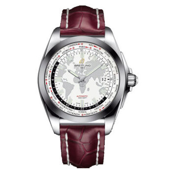 Galactic Unitime White Dial Burgundy Leather Watch WB3510U0A777BGCD