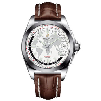 Galactic Unitime White Dial Dark Brown Leather Watch WB3510U0A777DBRCD