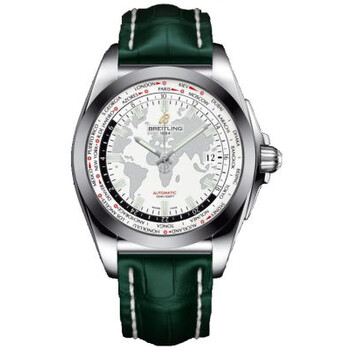 Galactic Unitime White Dial Green Leather Watch WB3510U0A777GRCD