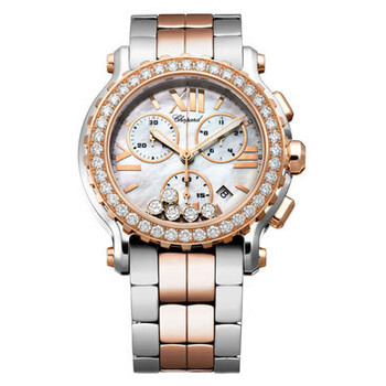 Happy Sport Chronograph Mother of Pearl Two Tone Watch