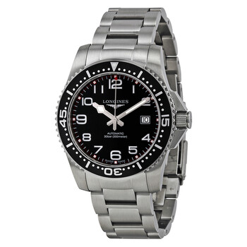 HydroConquest Black Dial Stainless Steel Watch L36954536