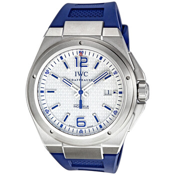 Ingenieur Mission Earth White Dial Blue Rubber Strap Automatic Watch IW323608