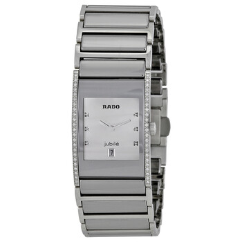 Integral Silver Dial Diamond Platiumtone Ceramic Watch R20732712