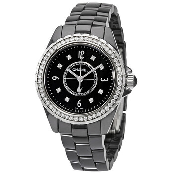 J12 Diamond Black Dial Black Ceramic Watch H3108