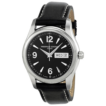 Junior Black Dial Stainless Steel Black Leather Juniors Watch 242B4B26