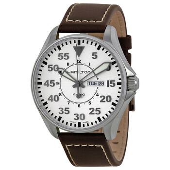 Khaki Pilot Brown Leather Watch H64611555