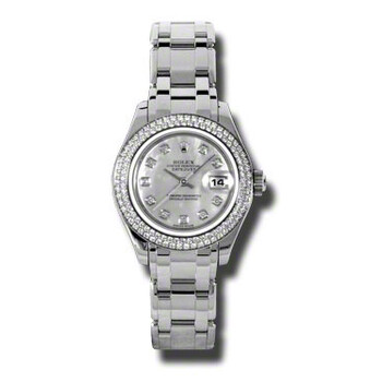 LadyDatejust Pearlmaster Mother Of Pearl Diamond Dial 18K White Gold Automatic Watch 80339MDPM