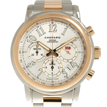 Mille Miglia Chronograph Silver Dial 18kt Rose Gold Automatic Watch
