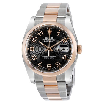 Oyster Perpetual Datejust 36 Black Concentric Dial Stainless Steel and 18K Everose Gold Bracelet Automatic Watch 116201BKCAO
