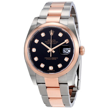 Oyster Perpetual Datejust 36 Black Dial Stainless Steel and 18K Everose Gold Bracelet Automatic Watch 116201BKDO