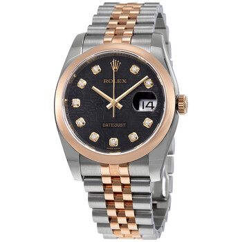 Oyster Perpetual Datejust 36 Black Dial Stainless Steel and 18K Everose Gold Jubilee Bracelet Automatic Watch 116201BKJDJ