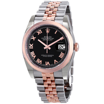 Oyster Perpetual Datejust 36 Black Dial Stainless Steel and 18K Everose Gold Jubilee Bracelet Automatic Watch 116201BKRJ