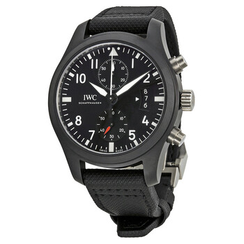 Pilot Top Gun Chronograph Black Dial Black Fabric Watch IW388007