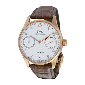 Portuguese Automatic Silver Dial 18kt Rose Gold Watch