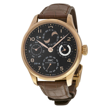 Portuguese Perpetual Calendar Hemisphere Moonphase 18kt Rose Gold Brown Leather Watch IWC502122