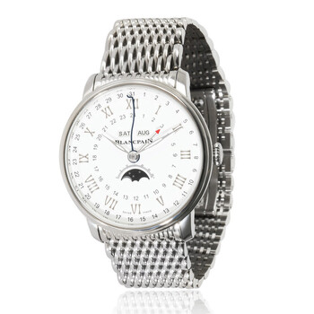 Preowned Blancpain Villeret GMT White Dial Watch 66761127MMB