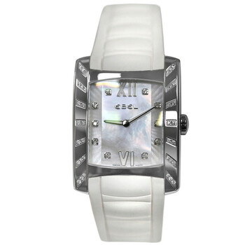 Preowned Ebel Brasilia Quartz Diamond White Dial Watch E9256M4SC