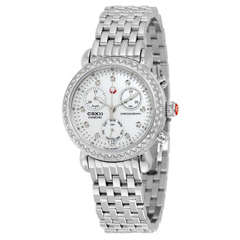 Preowned Michele CSX Mother of Pearl Diamond Dial Watch MWW03S000002