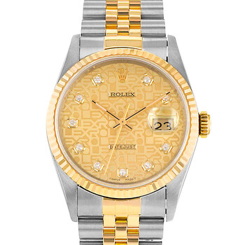 Preowned Rolex Datejust 36 Automatic Chronometer Diamond Watch 16233 CJDJ