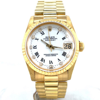 Preowned Rolex Datejust Automatic Diamond White Dial Watch 68278 WDP