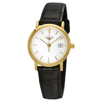Presence White Dial Leather Watch L4.279.6.12.0