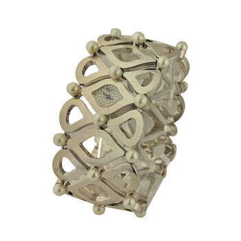 Pushkin Diamond Dial White Gold Blue Steel Hands Watch