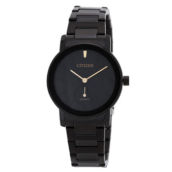 Quartz Black Dial Blackplated Watch EQ906550E