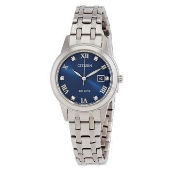 Quartz Diamond Blue Dial Watch FE124057L