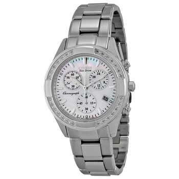Regent EcoDrive Chronograph Diamond Mother of Pearl Dial Watch FB122053D