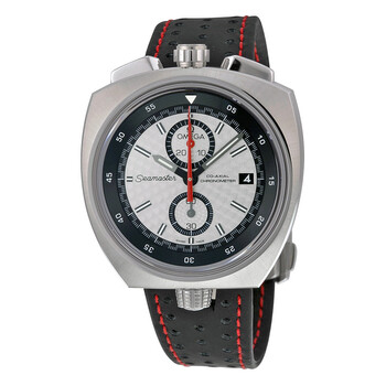 Seamaster Bullhead Automatic Silver Dial Black Leather Strap Watch