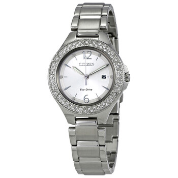 Silhouette Crystal Silver Dial Watch FE116054A