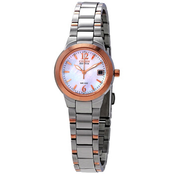 Silhouette EcoDrive Mother of Pearl Dial TwoTone Stainless Steel Watch EW167652D