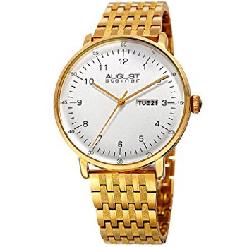 Silver Dial Goldtone Watch AS8215YG