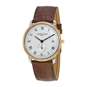 Slim Line Quartz Silver Guilloche GoldPlated Watch