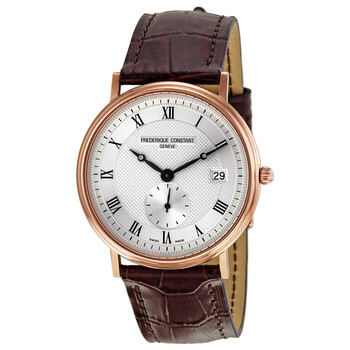 Slim Line Rose Gold Brown Leather Watch FC245M4S9