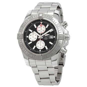 Super Avenger II Black Dial Black Leather Watch A1337111BC29BKCD