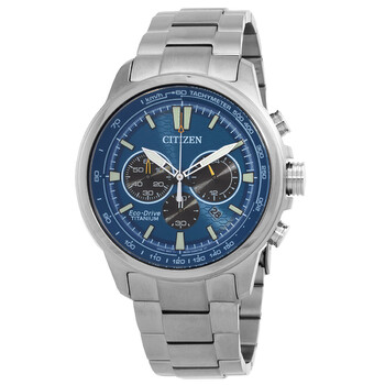 Super Titanium Chronograph EcoDrive Blue Dial Watch CA457088L