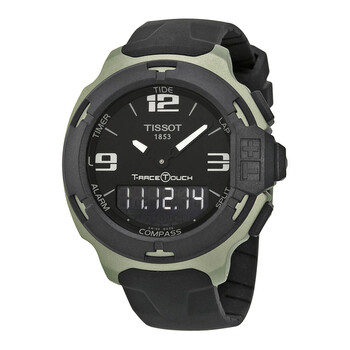 TRace Touch Black Dial Black Rubber Watch T0814209705701