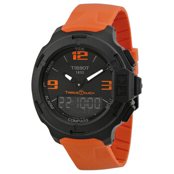 TRace Touch Black Dial Orange Rubber Watch T0814209705702