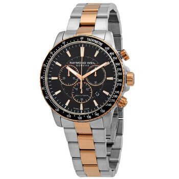 Tango Chronograph Quartz Black Dial Twotone Watch 8570 SP520001