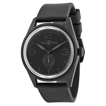 Vintage Automatic Black Dial Black Rubber Watch BRV123PHANTOM