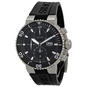 Aquis Automatic Chronograph Black Dial Black Rubber Watch 77476554154RS