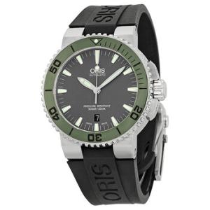 Aquis Date Grey Dial Black Rubber Watch 73376534157RS