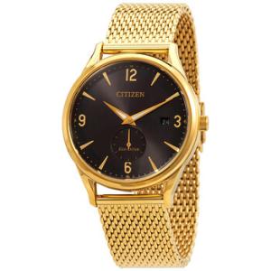 BTW Black Dial Yellow Goldtone Watch BV111256E