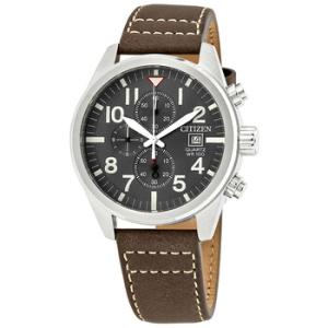 Chronograph Black Dial Brown Leather Watch AN362001H