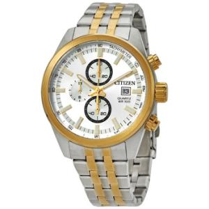 Chronograph Quartz Silver Dial Twotone Watch AN362451A