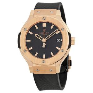 Classic Fusion Black Dial 18k Rose Gold Black Rubber Strap Watch 561.PX.1180.RX